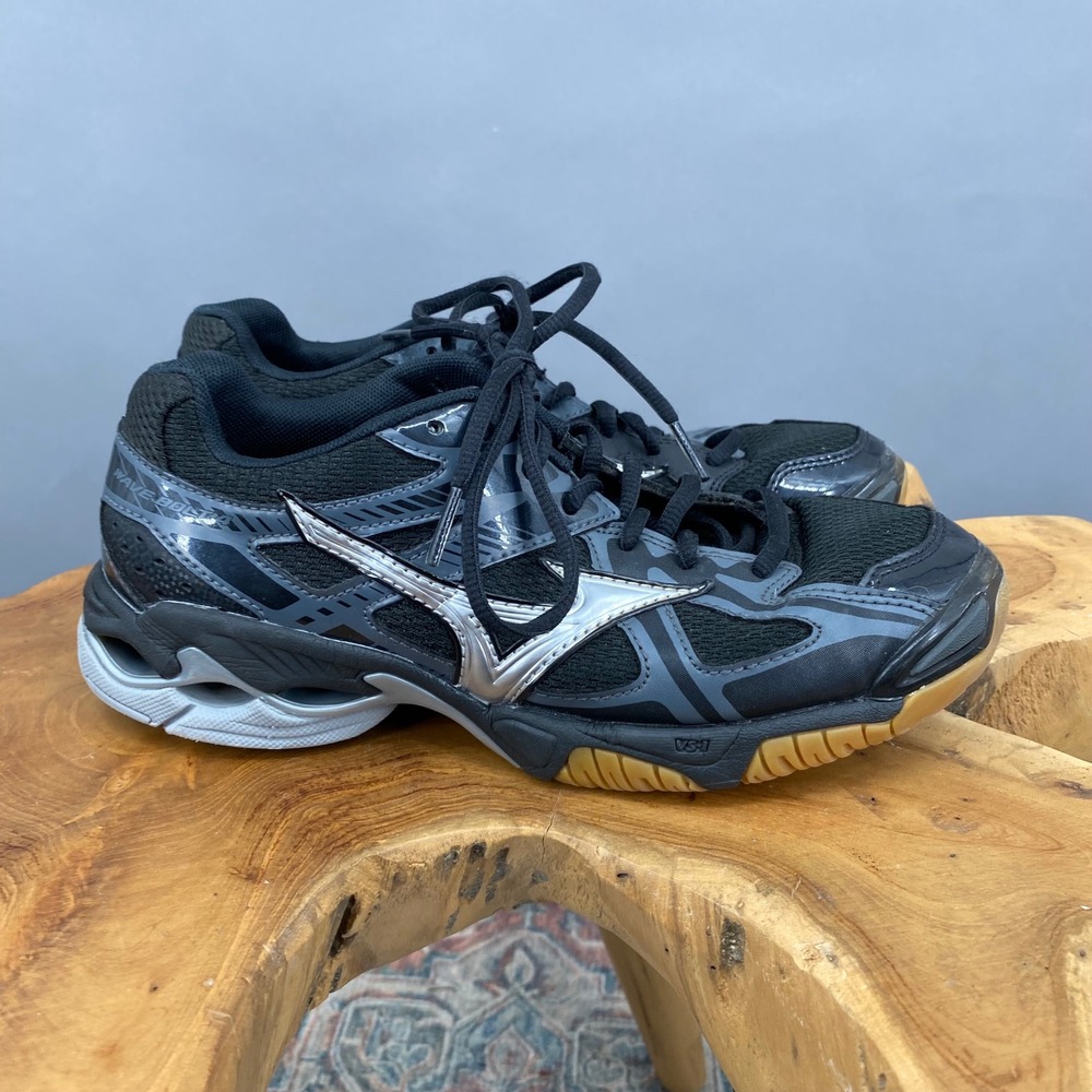 Mizuno Wave Bolt 4 Volleyball Shoes Black Silver woMens Size 7